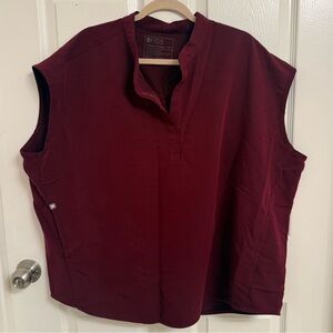 Figs Women's Burgundy Rafaela Scrub Top 3XL